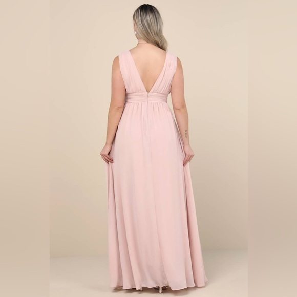 NWT Lulu's Heavenly Blush Maxi Dress Gown - Picture 11 of 11